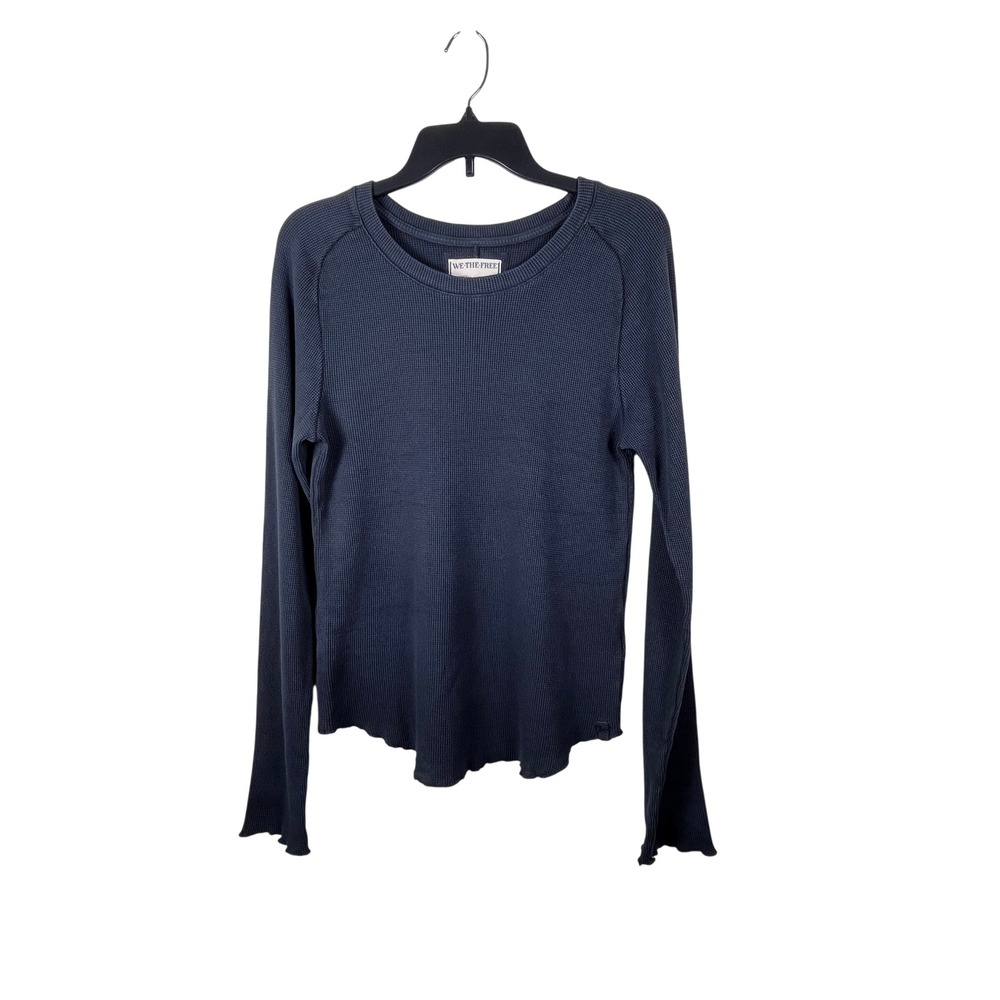 We The Free Easy Does It Long Sleeve Top Women XL Black Gorpcore Layer Lounge